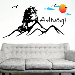 tuffuk 110 cm Adiyogi Shiva | Wall Stickers | PVC Vinyl | Non-Reusable Sticker | Self Adhesive Sticker-picture-17