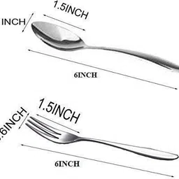 arscart Baby Spoons Set of 6 Spoon and Fork Set of 6, Mirror Polished Stainless Steel Baby Fork Set image 5