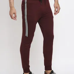 killer Men Solid Maroon Track Pants image 3