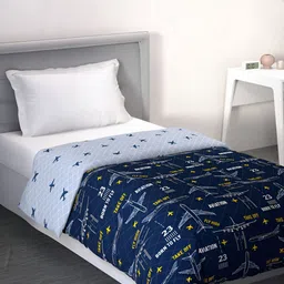 DDecor Blue & Navy Blue Abstract Cotton Mild Winter 150 GSM Single Bed Dohar image 2