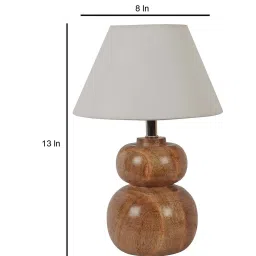 sapphire Fabric Wood Table Lamp With Shade image 3