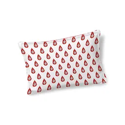 ratan cart TARAN LIVING Red Geometric Printed 130 TC Cotton Single Bedsheet with 1 Pillow Covers image 5