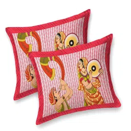 UNIQCHOICE Maroon & Green Ethnic Motifs Cotton 120 TC Queen Bedsheet with 2 Pillow Covers image 3