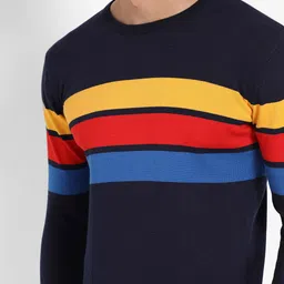Campus Sutra Striped Woolen Pullover image 3