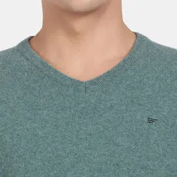 t-base V-Neck Long Sleeves Woolen Pullover Sweater image 5