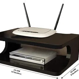 aximianstore Wooden WiFi Router Stand Wall Mount Shelf Holder Set Top Box Home Office Use Wooden Wall Shelf image 4