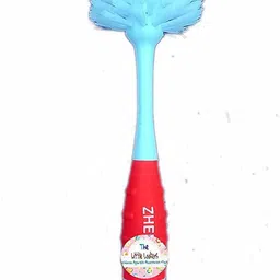 the little lookers Baby Bottle 2-in-1 Multipurpose Cleaning Brush for All Feeding Accessories of Babies (Orange) image 2
