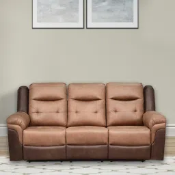 royaloak Georgia Fabric 3 Seater Motorized Recliner In Brown & Coffee Colour image 1