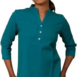 badh pipali Women Solid Cotton Blend Straight Kurta-picture-16