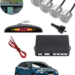 abjd Silver 4 Parking Sensors Compact Screen Distance Display with Sound Warning Universal Reverse Assistance Increased Safety for passengers-31 Parking Sensor-picture-27