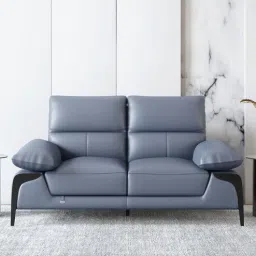 durian Rainer Leather 2 Seater Sofa In Blue Colour-picture-26