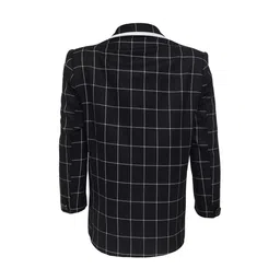 Jeetethnics Boys Black Checked Cotton Casual Blazer image 2