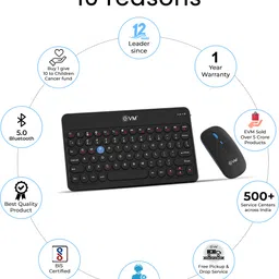 EVM EnArc Wireless Rechargeable Keyboard Mouse Combo Combo Set image 4