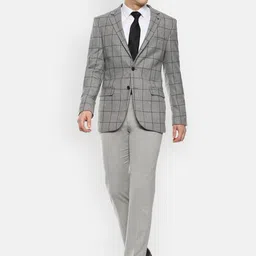 louis philippe Men Checkered Single Breasted Formal Blazer image 4