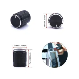 Potentiometer Knob Rotary Switch Cap Black Color image 3