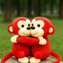 gungun toys Cute Monkey Couple Hugging Soft Toy Stuffed Toy for Unisex Kids Gift - 25 cm image 3