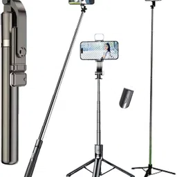Hold up 63" Long Selfie Stick Tripod with Fill light Bluetooth Remote for Mobile Phones 360 Degree Stable Durable Portable Extendable Detachable Bluetooth Remote Bluetooth Selfie Stick-picture-24