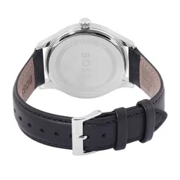 Hugo Boss Men Elite Leather Analogue Watch 1513893-Silver image 3