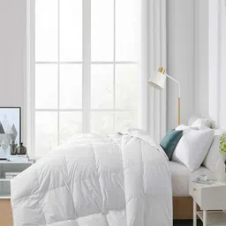 RAZZAI White & Grey Microfiber Mild Winter 210 GSM Single Bed Comforter image 3