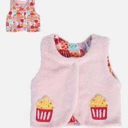 MINI KLUB Girls Graphic Printed Lightweight Crop Pure Cotton Open Front Jacket-picture-20