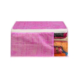 prettykrafts Pack of 3 Pink Jute Saree Organizers image 4