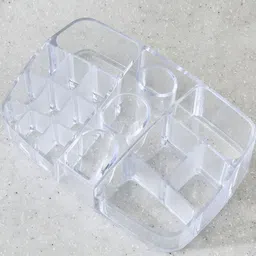 Home Centre White Double-Sided LED Table Mirror With Organiser image 3