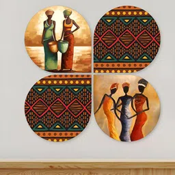 ArtVibes Red & Beige Wooden Wall Hanging image 3