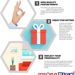 Wallpics Blue & Gold-Toned Religious Printed Self-Adhesive Wall Sticker image 3