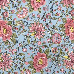 Texstylers Blue & Peach-Coloured Ethnic Motif Anti-Slip Cotton 4-Seater Square Table Cover image 2