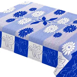 WEAVERS VILLA Blue & White Textured Rectangular Table Cover image 2