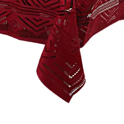 Kuber Industries Maroon Geometric Printed 4 Seater Cotton Table Cover image 3