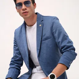 showoffff Men Solid Single Breasted Party Blazer image 1