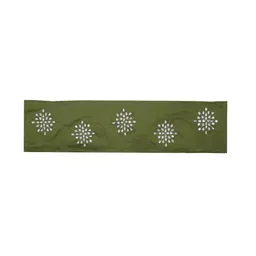 Alina decor Green & White Embellished 6-Seater Table Runner image 3