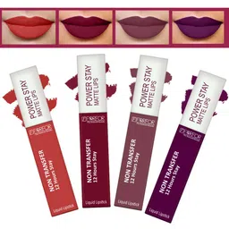 FORFOR Powerstay 4Pc Non Transfer Liquid Matte Lipstick - Red-Wine-Bridal Maroon-Mauve image 2