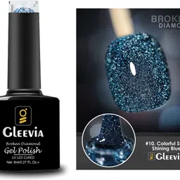 gleevia Colorful Disco Reflective Glitter UV Gel Polish UV/LED Cured R10 - 8ml Bottle Shade Code R10-picture-18