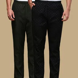 white heart Pack of 2 Men's Printed Viscose Blend Pyjama Elasticwaist with Side Pockets Men Pyjama-picture-25