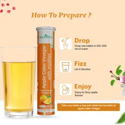 neuherbs Apple Cider Vinegar With Mother Effervescent Tablet, Orange Flavor image 4