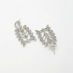 ZENEME Rhodium-Plated CZ Studded Jewellery Set image 5