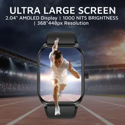 Cult X1 2.04" Amoled Display,1000 NITS, Bluetooth Calling, 300mAh Battery, AOD Smartwatch image 3