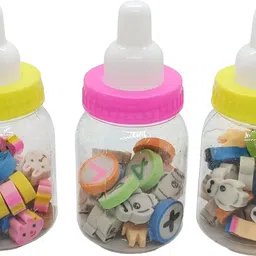 soham Art Eraser Cartoon Bottle Shape Design Eraser For Boys Girls 3 Non-Toxic Eraser image 2