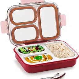 pratap Ceelik Trio Steel Insulated 3-Compartment Lunch Box (280ml + 150ml + 150ml) 3 Containers Lunch Box-picture-47
