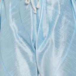 KRAFT INDIA Men Turquoise Blue Striped Regular Dupion Silk Kurta with Pyjamas image 2