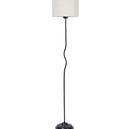 new era Basic Iron Floor Lamp with Jute Shade (Black & White) image 5