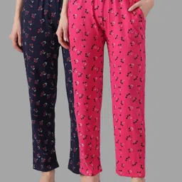 pstenterprises Pack of 2 Women Printed Multicolor Track Pants-picture-28