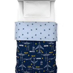 DDecor Blue & Navy Blue Abstract Cotton Mild Winter 150 GSM Single Bed Dohar image 3