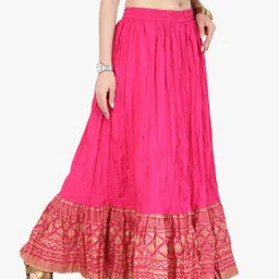 ksut Women Printed Straight Pink Skirt image 4