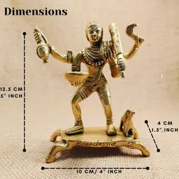 neo classic Kaal Bhairav Murti Kalbhairav Bhairo Baba Kaala Bhairava with Dog Tantric Decorative Showpiece - 12.5 cm image 2
