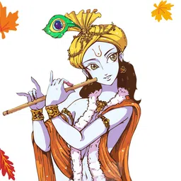 rawpockets Lord krishna and Autumn Leaf Wall Stickers image 2