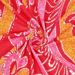 UNIQCHOICE Red & Pink Ethnic Motifs Pure Cotton 120 TC Queen Bedsheet with 2 Pillow Covers image 3