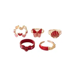 DESTINY JEWELS Set Of 6 Gold Plated Finger Rings image 4